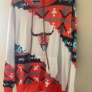 Bold Orange and White Hoodie